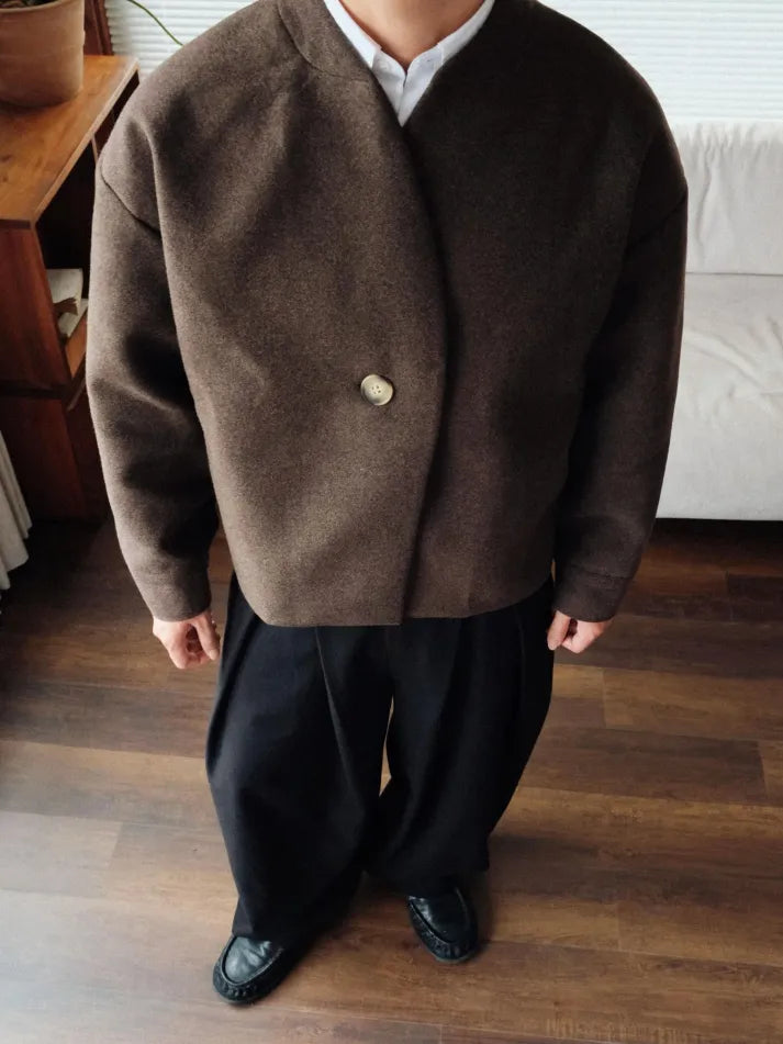 MINIMALIST WOOL COLLARLESS JACKET | BLACK FRIDAY WEEK DEAL