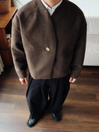 MINIMALIST WOOL COLLARLESS JACKET | BLACK FRIDAY WEEK DEAL