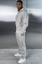 Grey Contrast Stitch Tracksuit Set (Hoodie + Joggers) | Pre Black Friday Offer