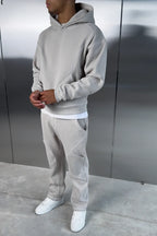 Grey Contrast Stitch Tracksuit Set (Hoodie + Joggers) | Pre Black Friday Offer