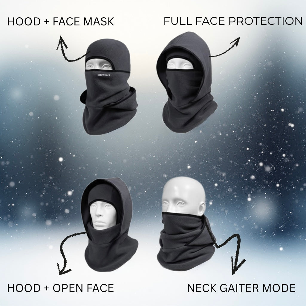 ThermaFleece Balaclava – Windproof 3-in-1 Winter Hat, Mask & Neck Warmer